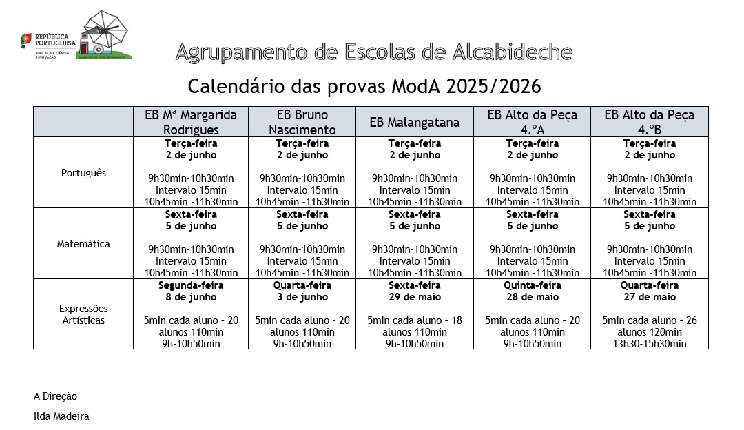 Calendarização 2